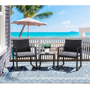 Happel Square 2 - Person 17.71" Long Bistro Set with Cushions Happel Square 2 - Person 17.71" Long Bistro Set with Cushions