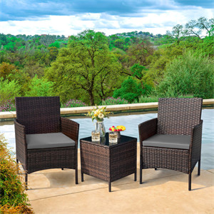Jagger 3 Piece Rattan Seating Group with Cushions Jagger 3 Piece Rattan Seating Group with Cushions