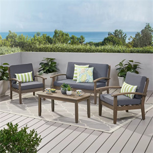 Junoo 4 - Person Outdoor Seating Group with Cushions Junoo 4 - Person Outdoor Seating Group with Cushions